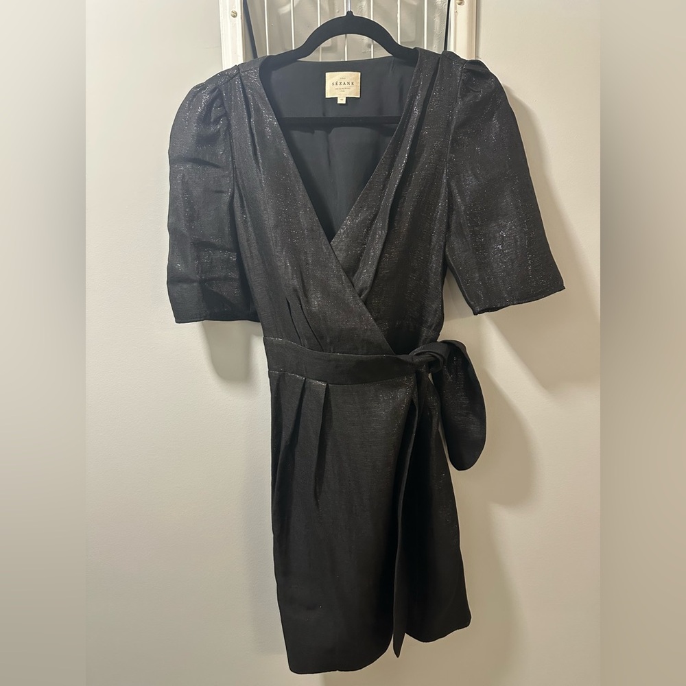 Sezane Shimmer Wrap Dress, Sz 40